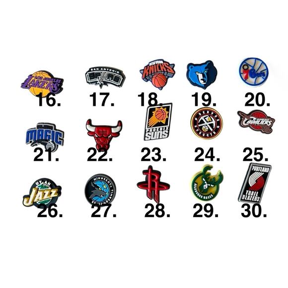 NEW Basketball Sports Team SHOE CHARMS for Croc Shoes And More PICK 1 Your Team - Picture 1 of 16